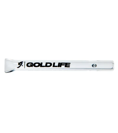 Piteira de Vidro Gold Life transparente em posição diagonal